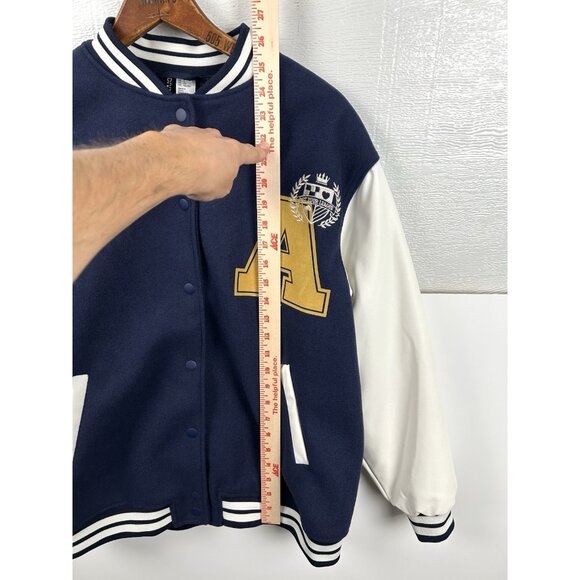 H&M Varsity Jacket Navy Small NWT Divided! - Picture 9 of 16